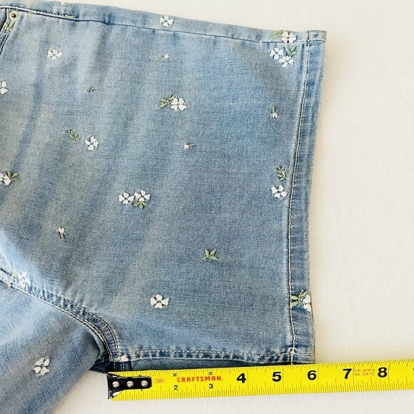 Thereabouts Big Girl Blue Denim Shorts Size 20.5 Plus (actual 36x6) Embroidered - Picture 11 of 12